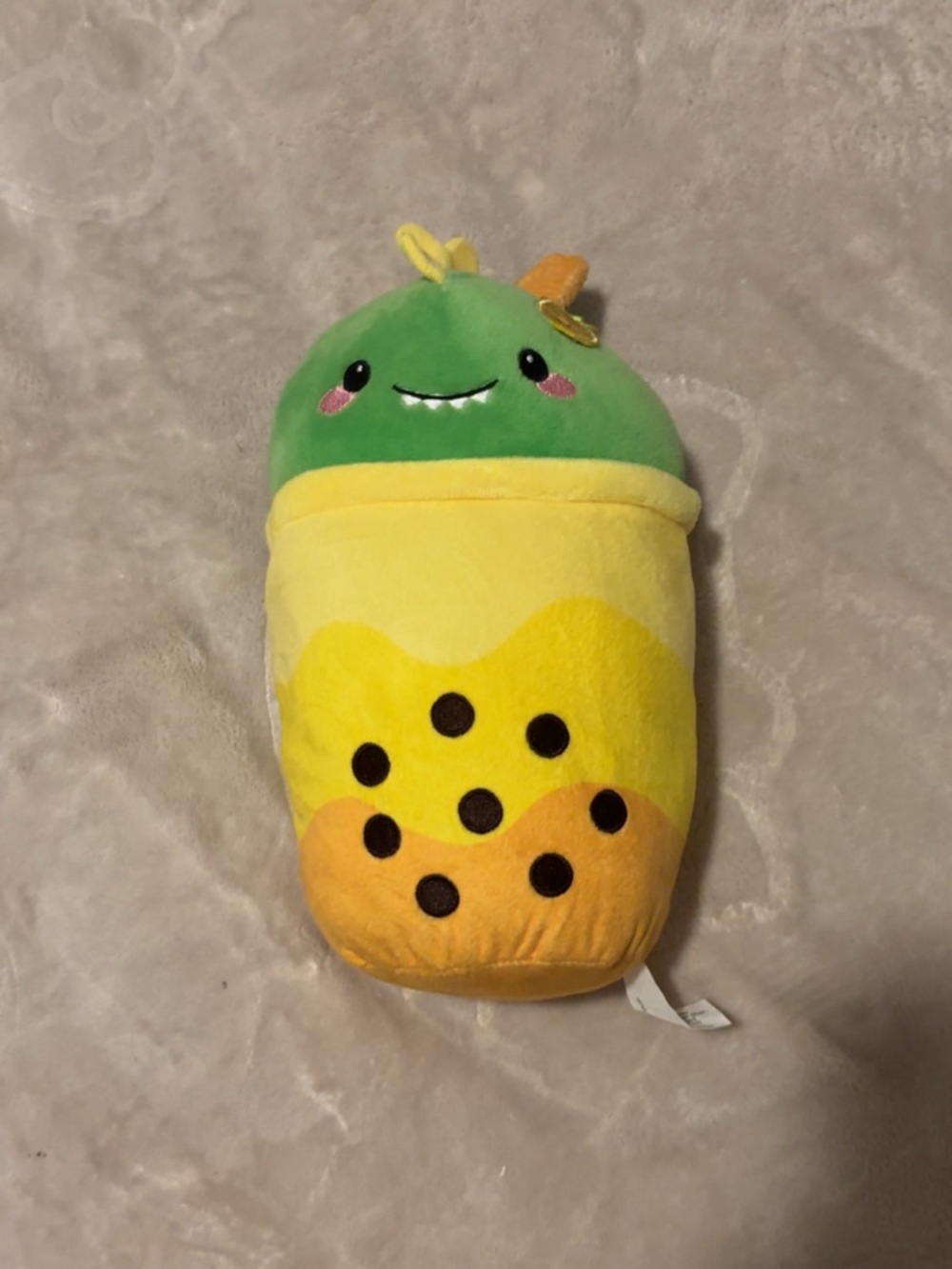 Cute Green & Yellow Boba Tea Dinosaur Plush stuffed animal